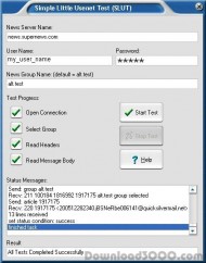 Simple Little Usenet Test screenshot